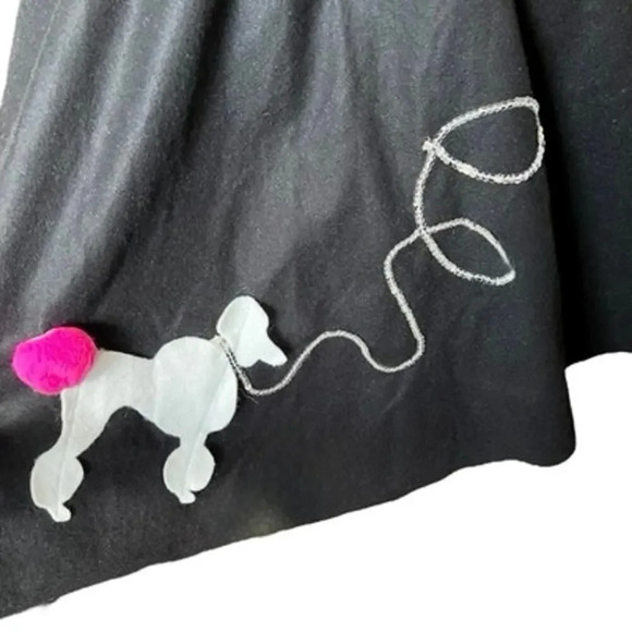 50’s costume Halloween Poodle skirt black with sequin - Picture 6 of 6